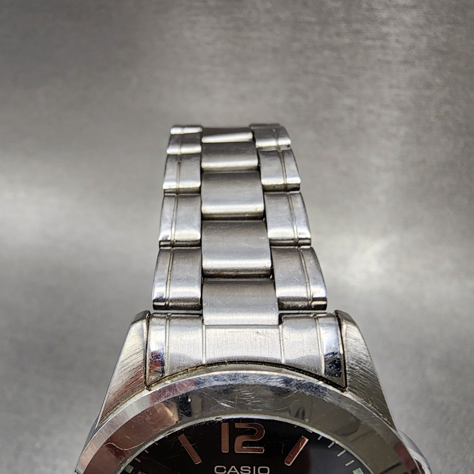 Casio Watch Men 37mm Black Dial Silver Tone Date Round MTP1215 New Battery4