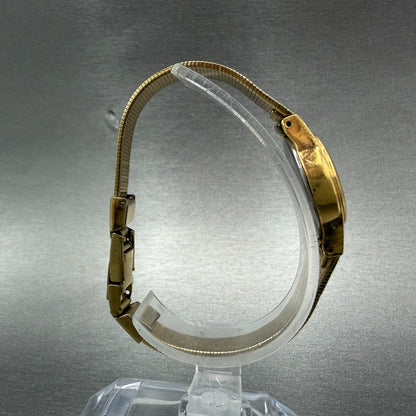 Seiko Watch Women 19mm Champagne Dial Gold Tone Round V401-1819 New Battery VTG8