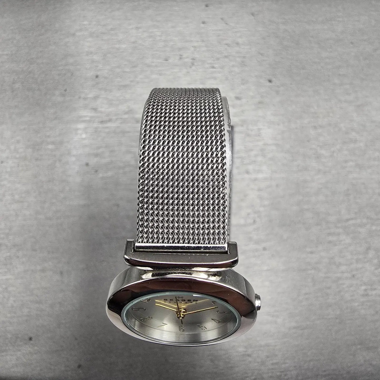 Skagen Watch Women 25mm Silver Dial Silver Tone Round 107SGSC New Battery Mesh L4