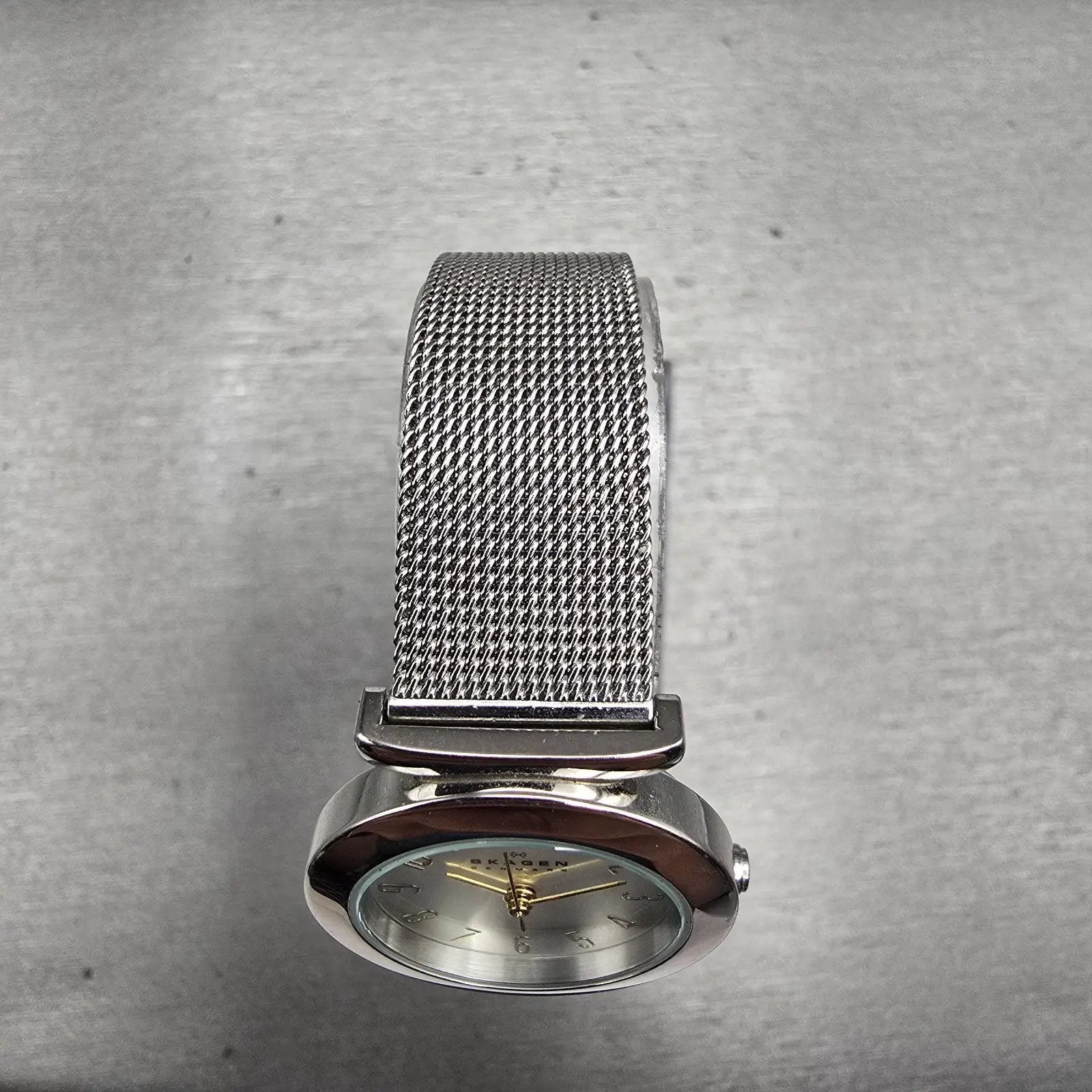 Skagen Watch Women 25mm Silver Dial Silver Tone Round 107SGSC New Battery Mesh L4