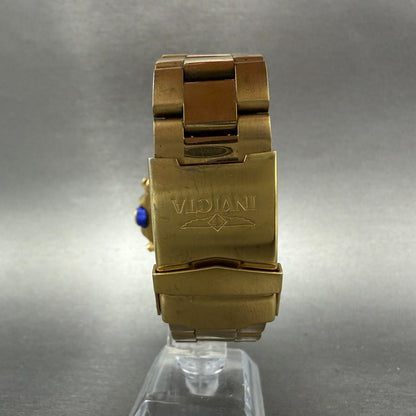Invicta Specialty Chronograph Watch Men 45mm Blue Dial Gold Tone New Battery7