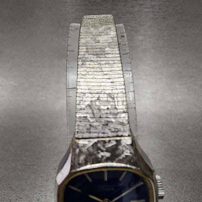 Citizen Watch Women 19mm Blue Dial Silver Tone Manual Runs 46761734