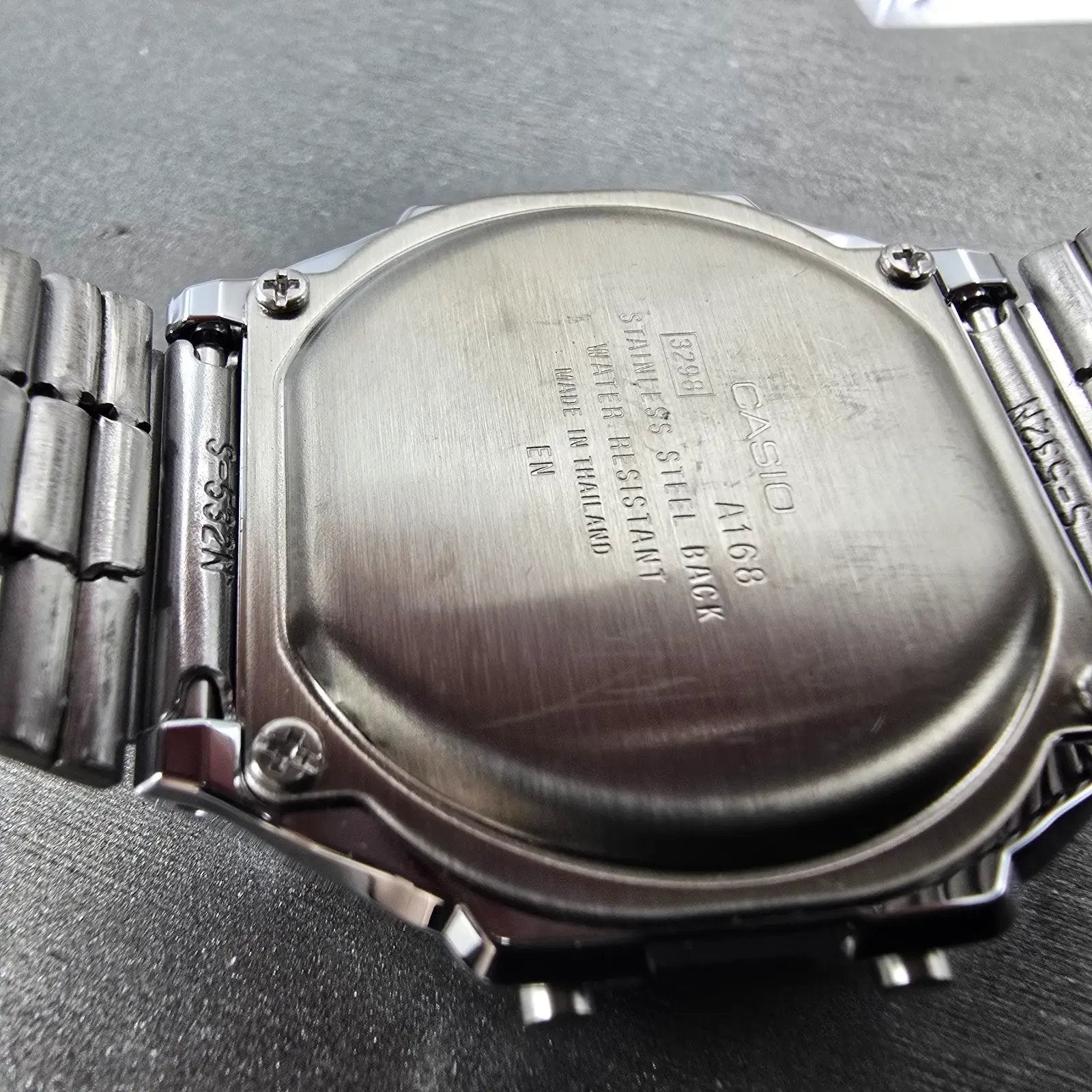 Casio A168 Illuminator Watch Men 36mm Digital Steel Alarm Chronograph New Batt J10