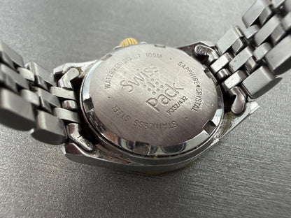 Tissot PR100 Watch Women 25mm Gold Dial Two Tone Date Round P332/432 New Batt9