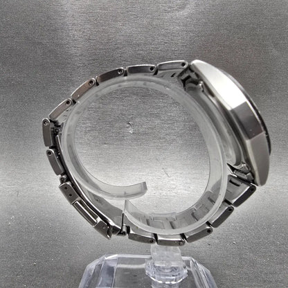 Casio Overland Watch Men 42mm Black Dial Steel Date Solar Round OVW-110 READ!!!J13