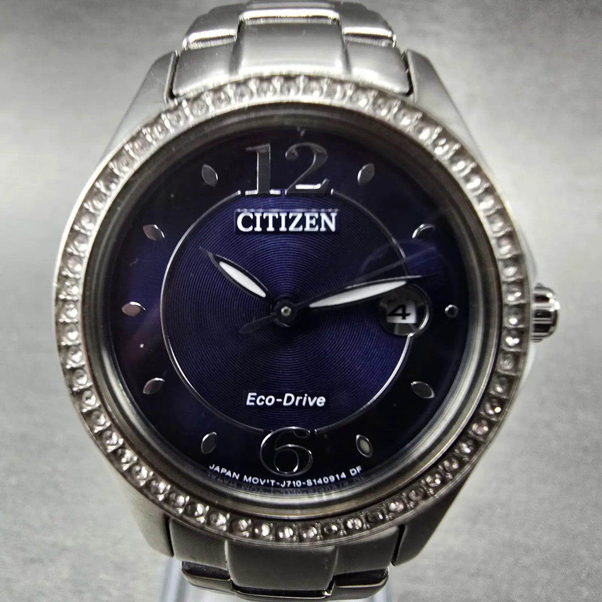 Citizen Silhouette Eco-Drive Watch Women 29mm Blue Dial Steel Date  FE1140-86L1