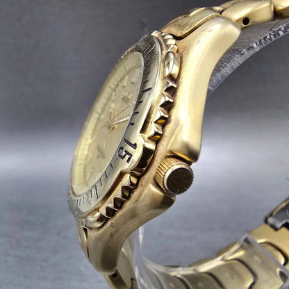 Citizen Solar Tech 180 Watch Men 38mm Gold Dial Gold Tone Date Round Works VTG2