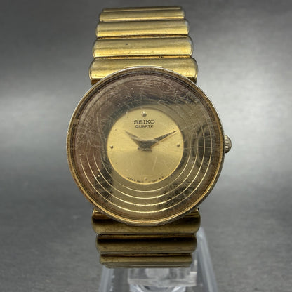 Seiko Watch Women 24mm Gold Dial Gold Tone Round Vintage 1N00-0B59 New Battery0