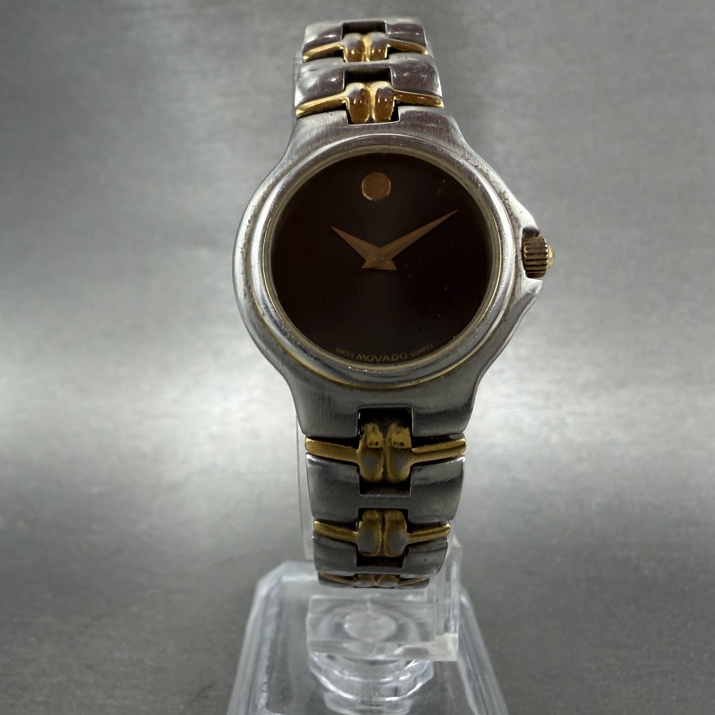 Movado Museum Watch Women 26mm Black Dial Two Tone Round 81.A1.827 New Battery5