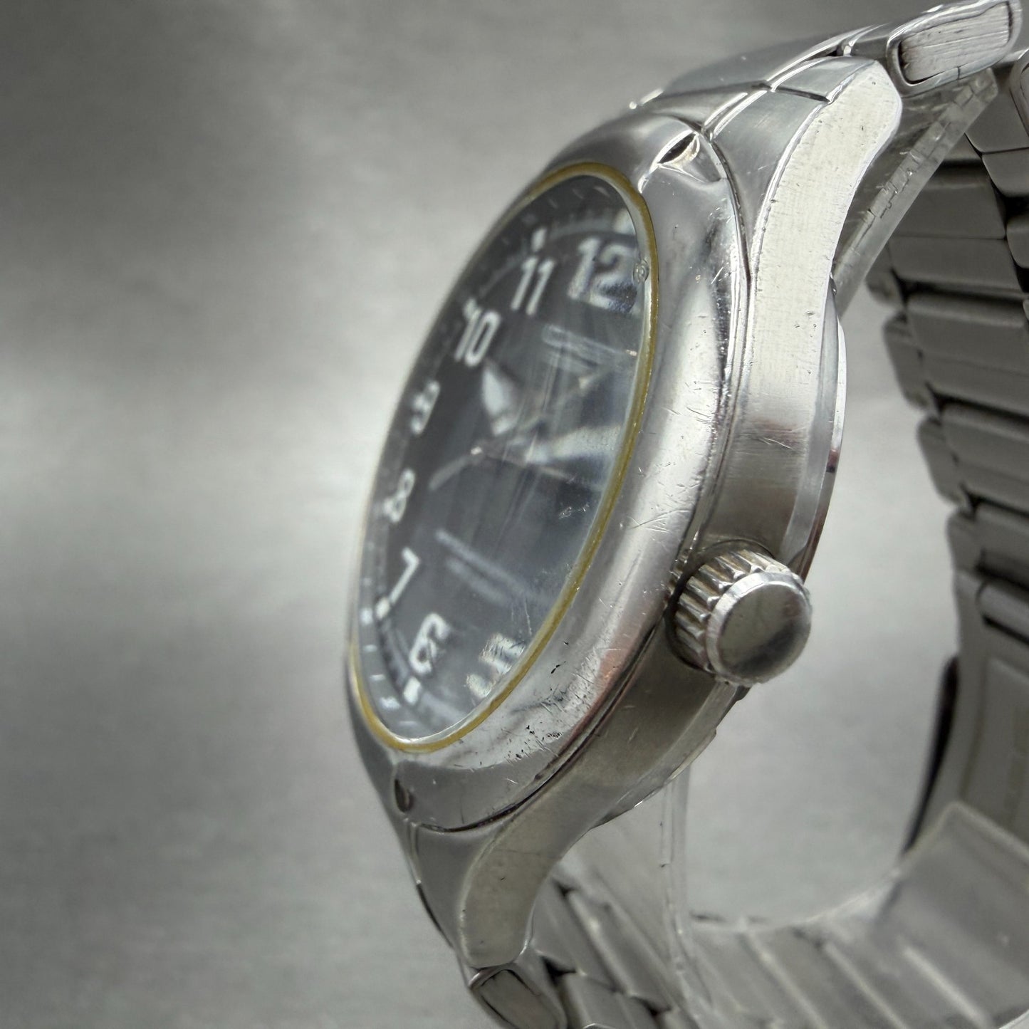 Casio Edifice Watch Men 39mm Black Dial Silver Tone Date EF-109 New Battery2