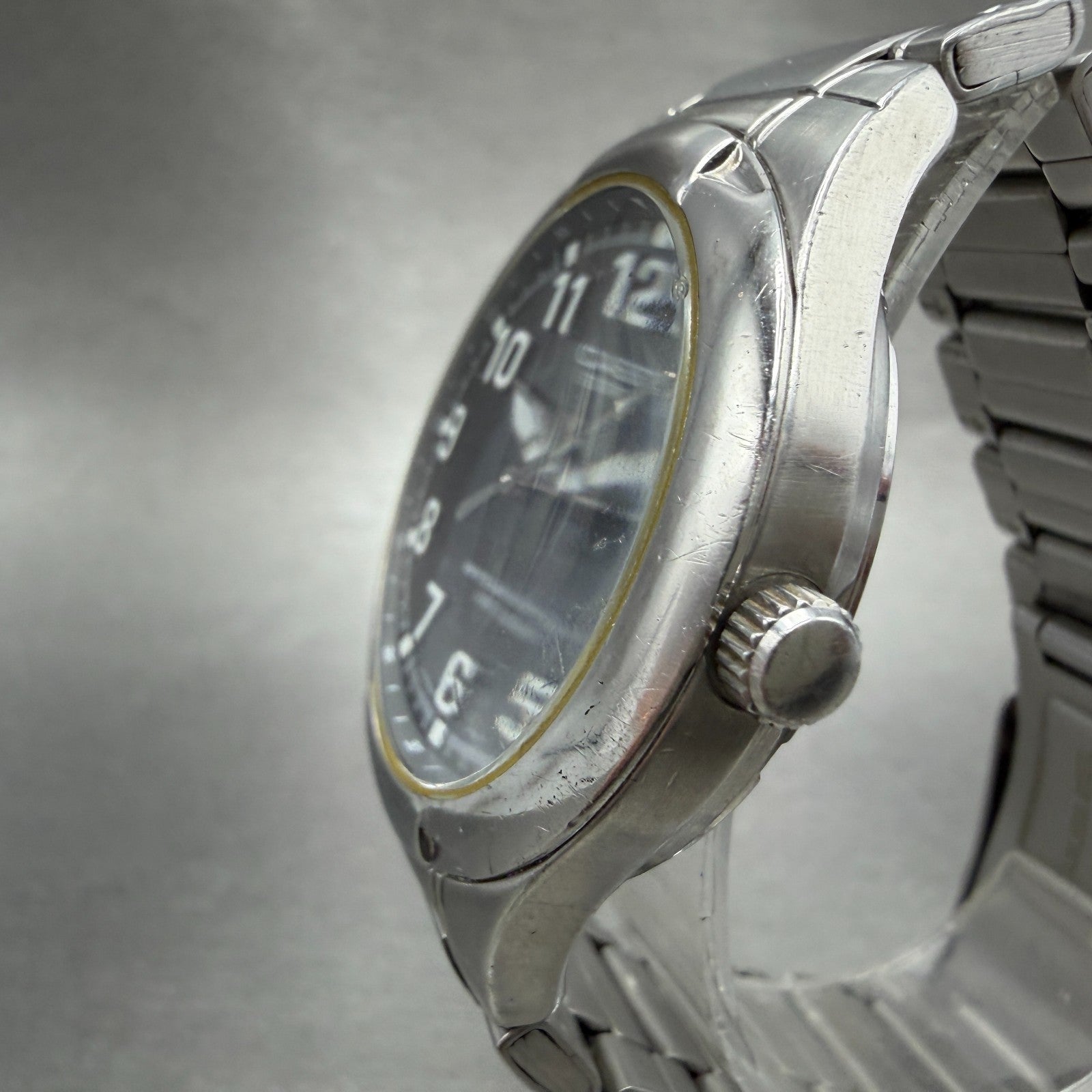 Casio Edifice Watch Men 39mm Black Dial Silver Tone Date EF-109 New Battery2