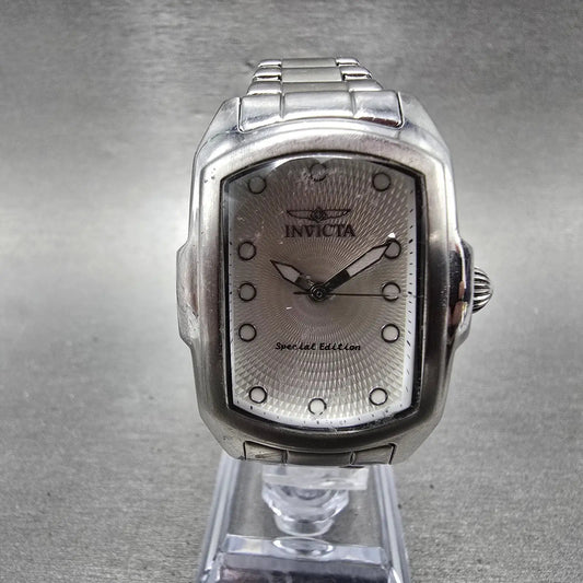 Invicta Lupah Watch Women 29mm Silver Dial Silver Tone Rectangle 15842 New Batt0