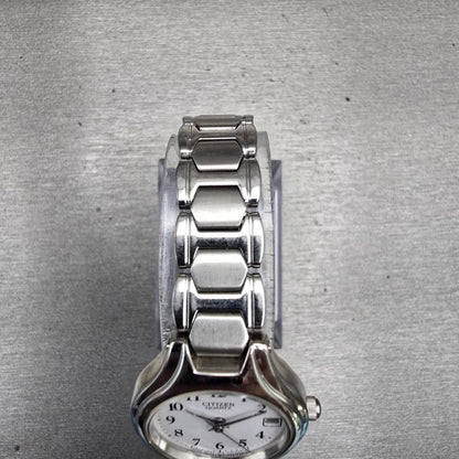 Citizen Watch Women 23mm White Dial Silver Tone Date Round 1012-S011615 New Batt4