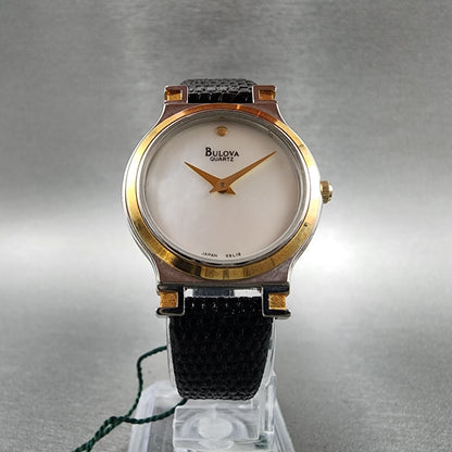 Bulova Watch Women 26mm MOP Dial Two Tone Round 98A15 NOS  New battery6