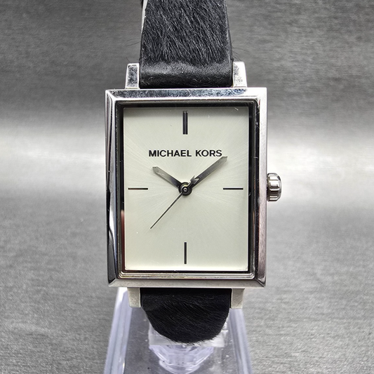 Michael Kors Harway Watch Women 24mm Silver Dial Silver Tank MK2599 New Battery0