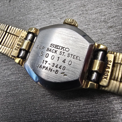 Seiko Watch Women 18mm Gold Dial Gold Tone Oval 17-3440 Manual Wind Runs VTG10