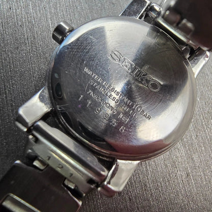 Seiko Watch Women 24mm White Dial Silver Tone Date Round 7N82-0GN0 New Battery10