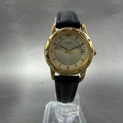 Citizen Watch Women 24mm Champagne Dial Gold Tone Date 1012-K13131 New Battery 95