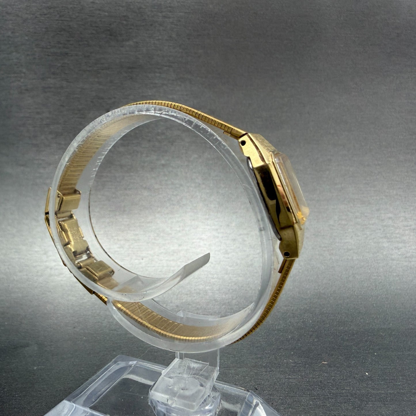 Seiko Watch Women 17mm Silver Dial Gold Tone Rectangle 2C20-5780 New Battery8
