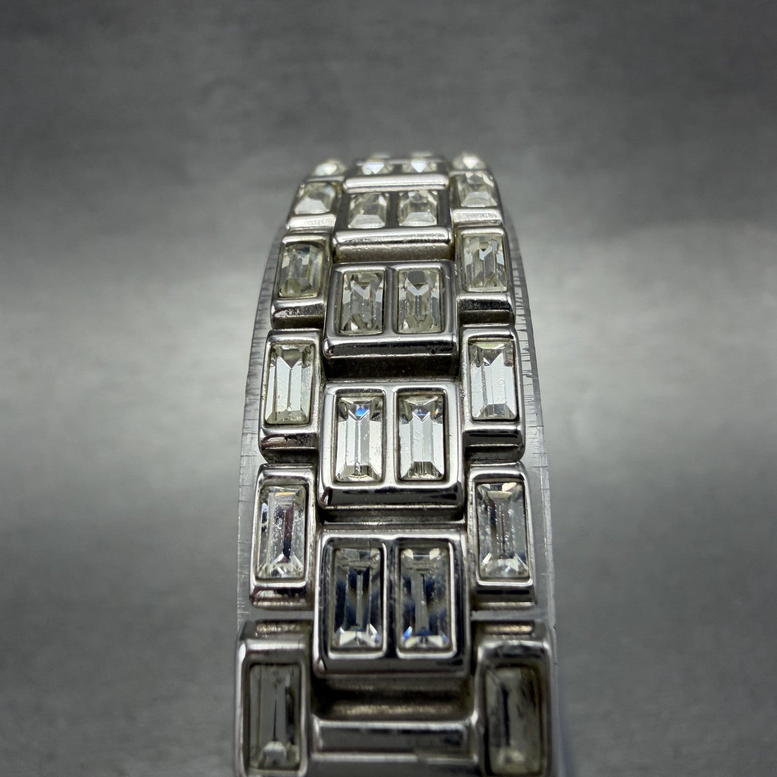 Bulova Tank Watch Women 14mm White Dial Silver Tone Crystal Accent 96L22 NewBat4