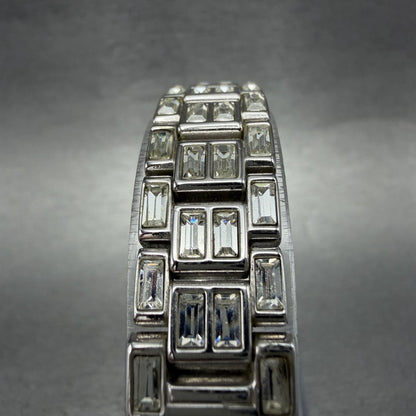 Bulova Tank Watch Women 14mm White Dial Silver Tone Crystal Accent 96L22 NewBat4