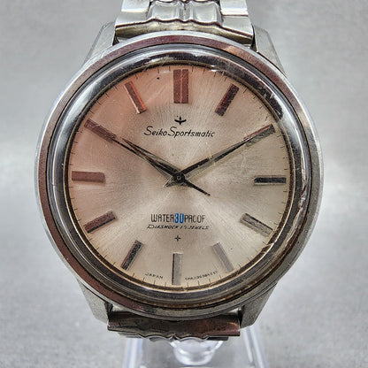 Seiko Sports Matic Watch Men 36mm Silver Dial Silver Tone J13058 PARTS2
