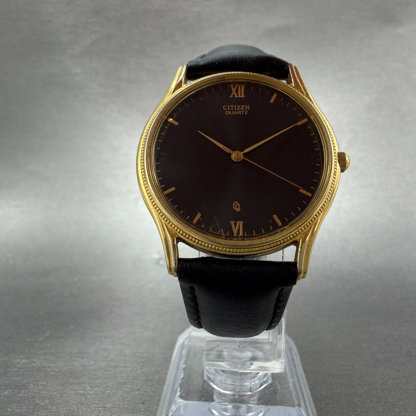 Citizen Watch Men 34mm Black Dial Gold Tone Round 6031-S32984 New Battery5
