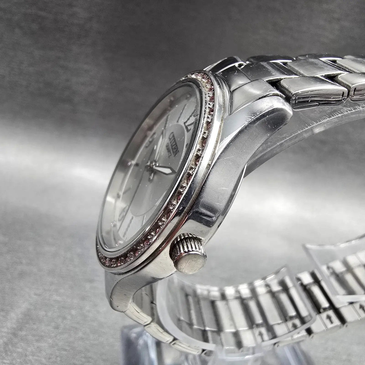 Citizen Watch Men 34mm Silver Dial Silver Tone Date Gemmed 1112-S088275 New Batt2