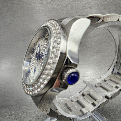 Invicta Angel Watch Women 35mm Silver Dial Steel Crystal Accents Daydate New Bat2