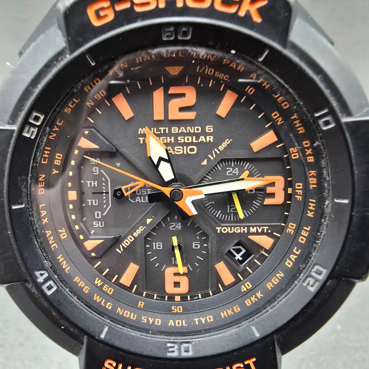 Casio G-Shock GW-3000B Watch Men 50mm Black Orange Alarm Chronograph Works JP1