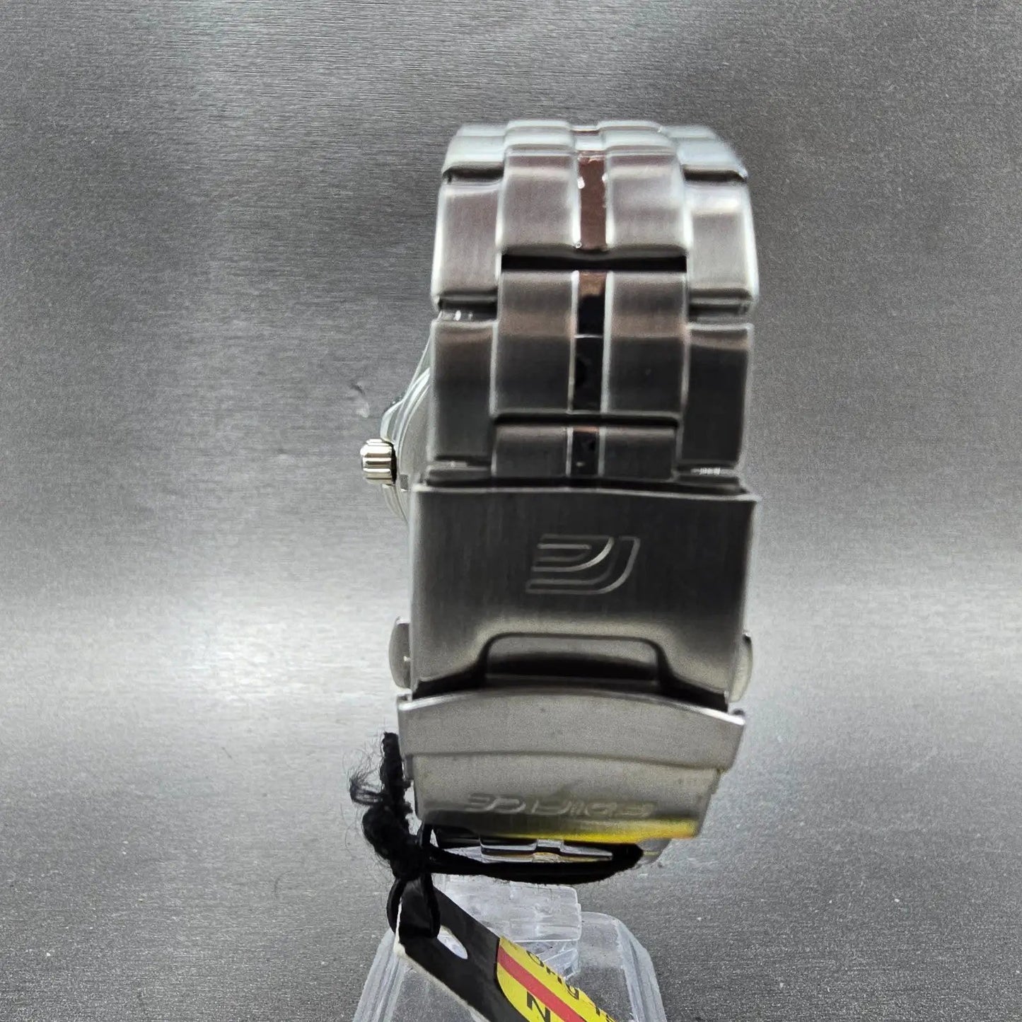 Casio Edifice Solar Watch Men 44mm Black Dial Silver Tone Daydate EF-340 Runs7