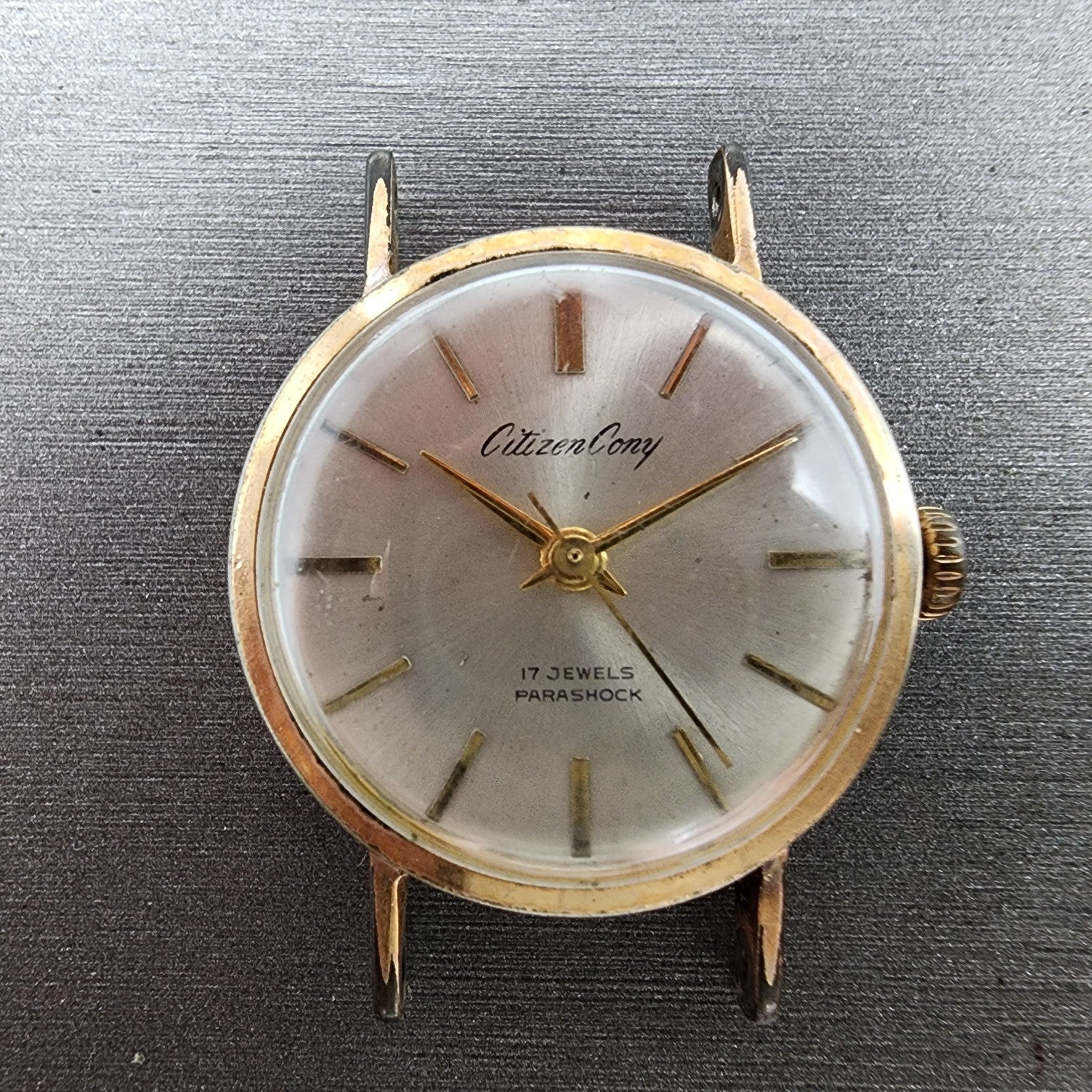 Citizen Cony Watch Women 25mm White Dial Gold Plated Manual Wind Runs VTG1