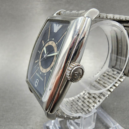 Emporio Armani Tank Watch Men 33mm Black Dial READ!!!!!!!!!!! Rectangle New Batt2