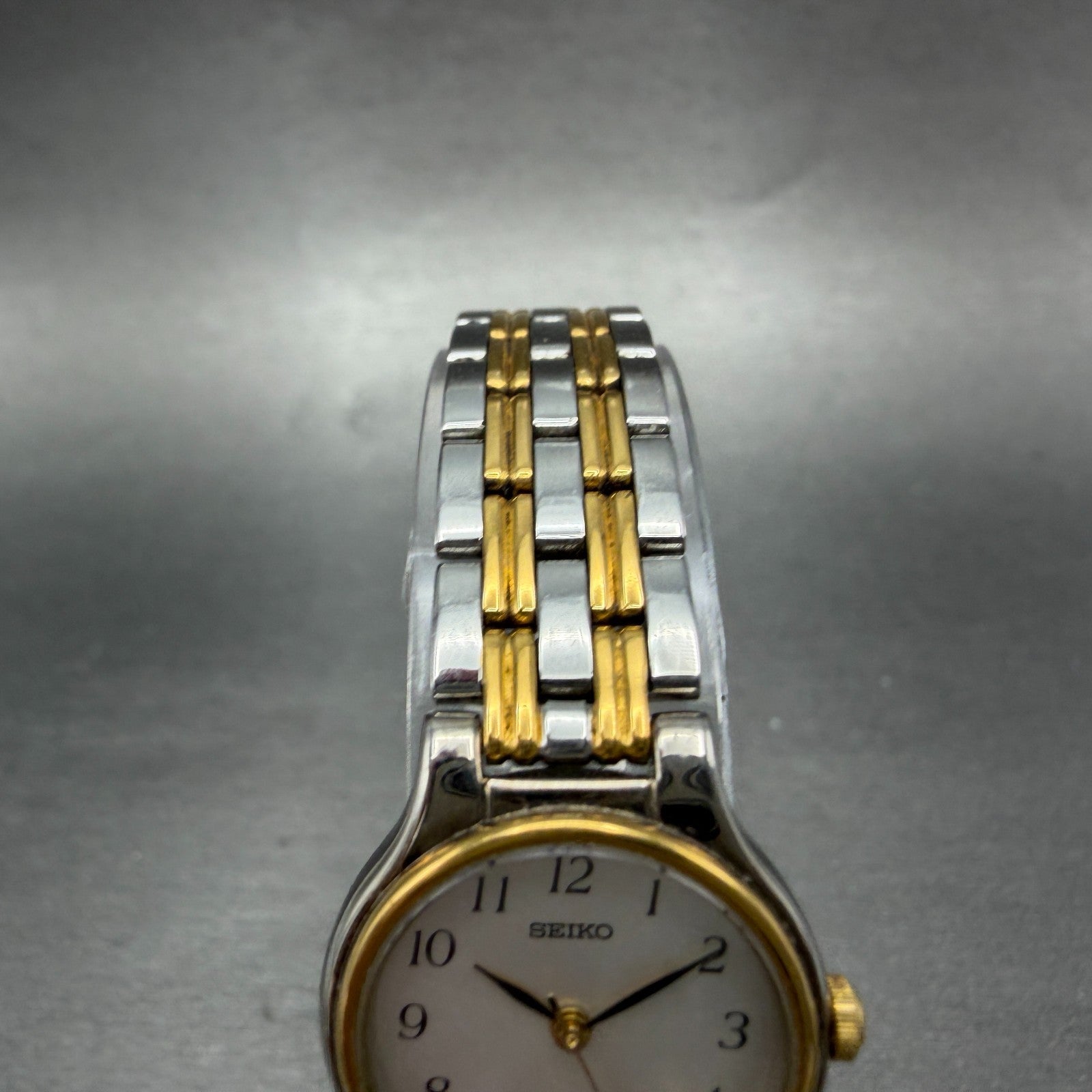 Seiko Watch Women 22mm Silver Dial Two Tone Round 4N21-0960 New Battery Vintage4