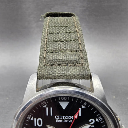 Citizen Eco-Drive Watch Men 36mm Black Dial Silver Tone Daydate E101-S006597 Run4