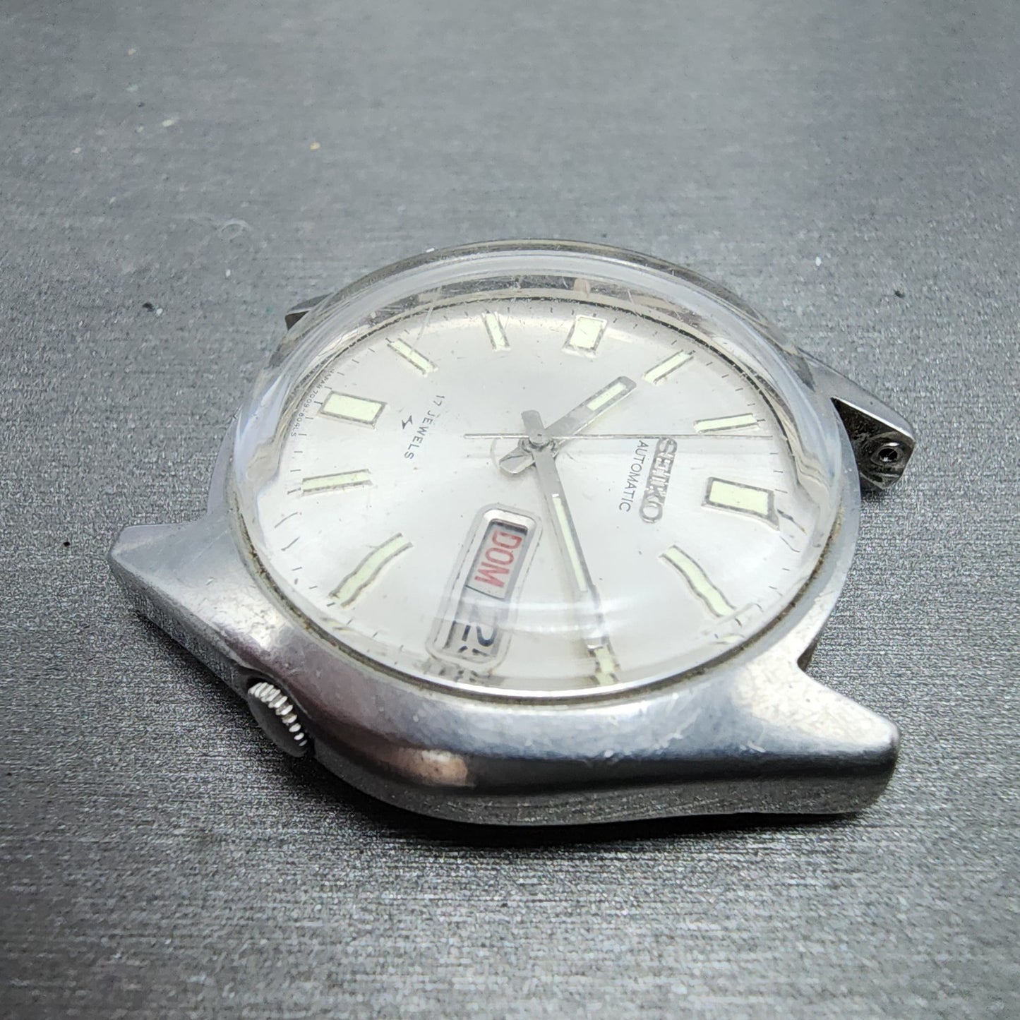 Seiko Automatic Watch Men 38mm Silver Dial Silver Tone Daydate 70098049 PARTS6