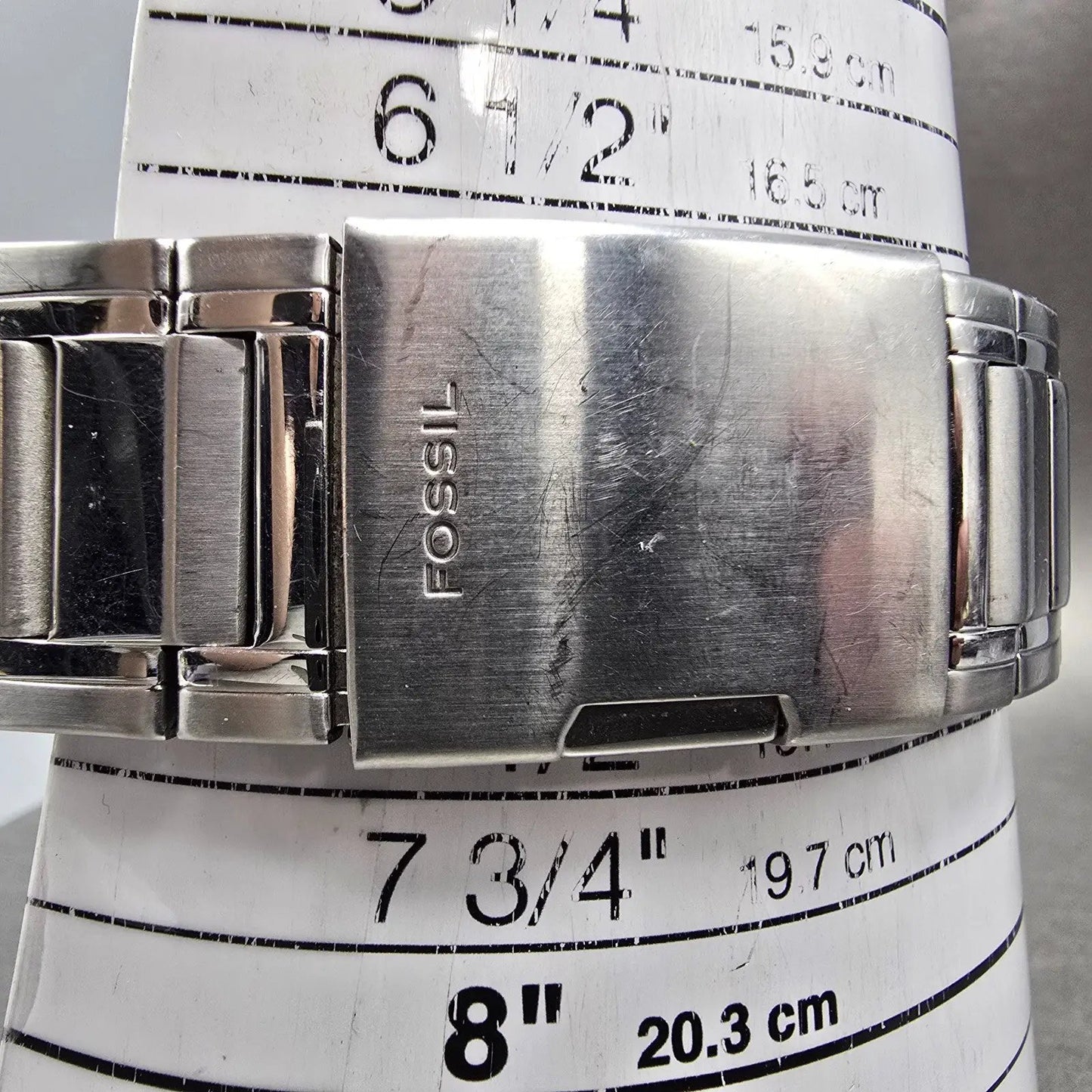 Fossil Twist Watch Men 48mm Black Dial Silver Tone Round ME-1048 New Battery10