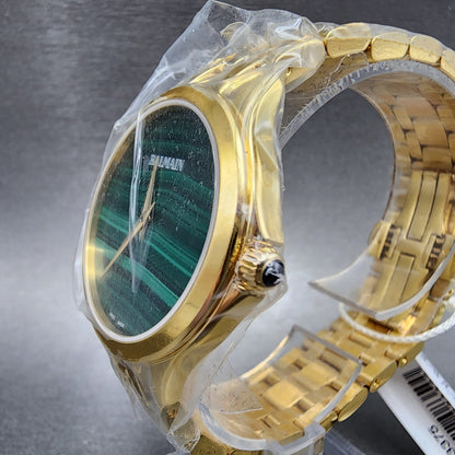 Balmain Flamea Watch Women 34mm Green Malachite Dial Gold Tone Round B4790.33.753