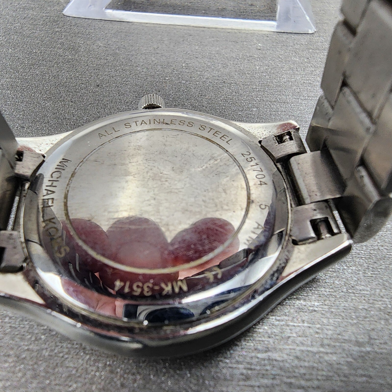 Michael Kors Runway Slim Watch Women 34mm mm Silver Dial Two Tone New Battery9