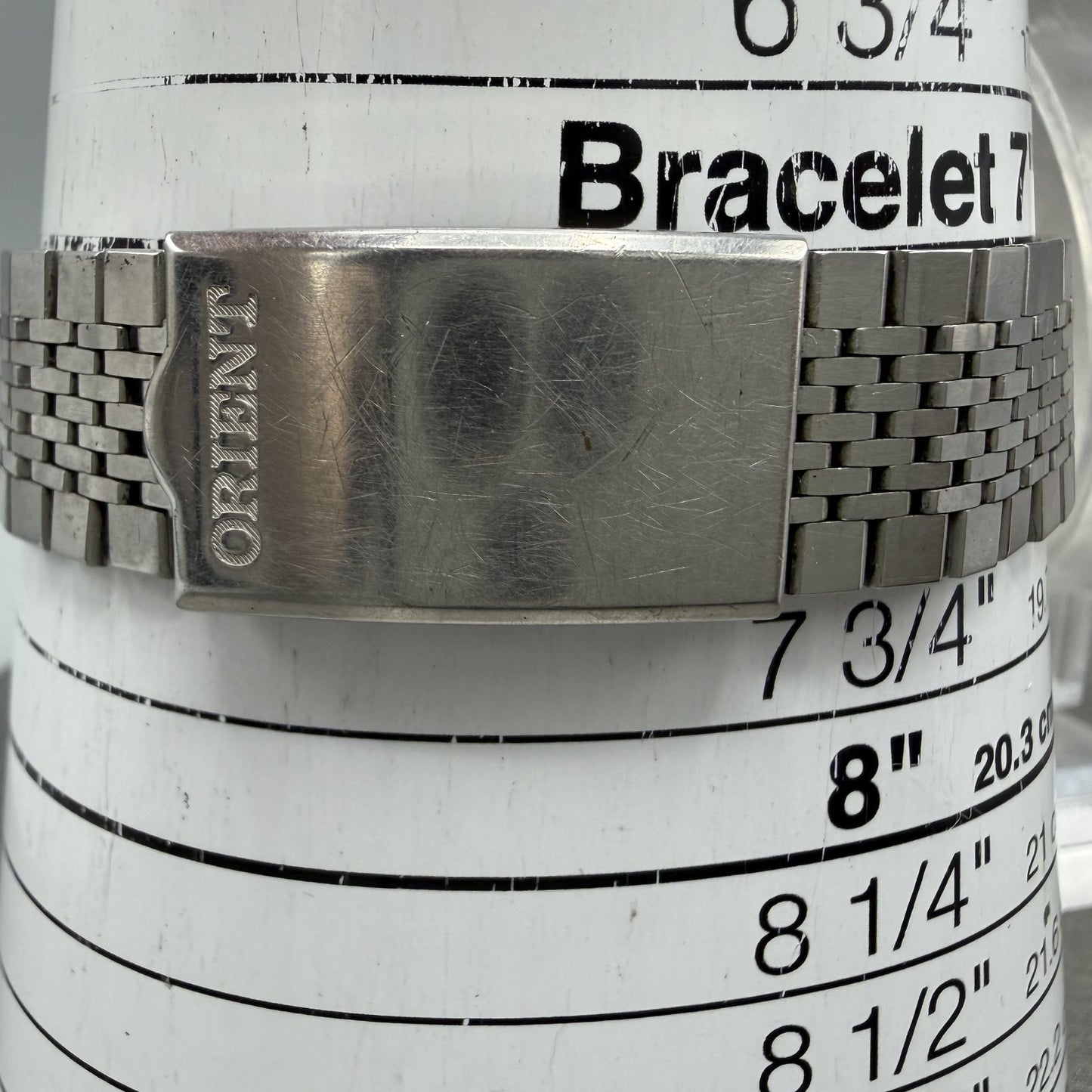 Orient Swimmer Watch Men 32mm Silver Dial Silver Tone Date Round New Battery10
