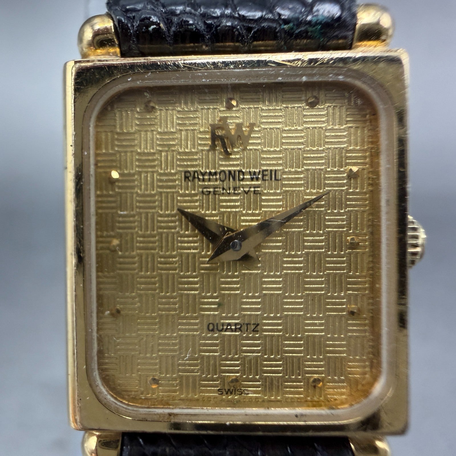 Raymond Weil Tank Watch Women 17mm Gold Dial Gold Plated Rectangle 5732 PARTS2