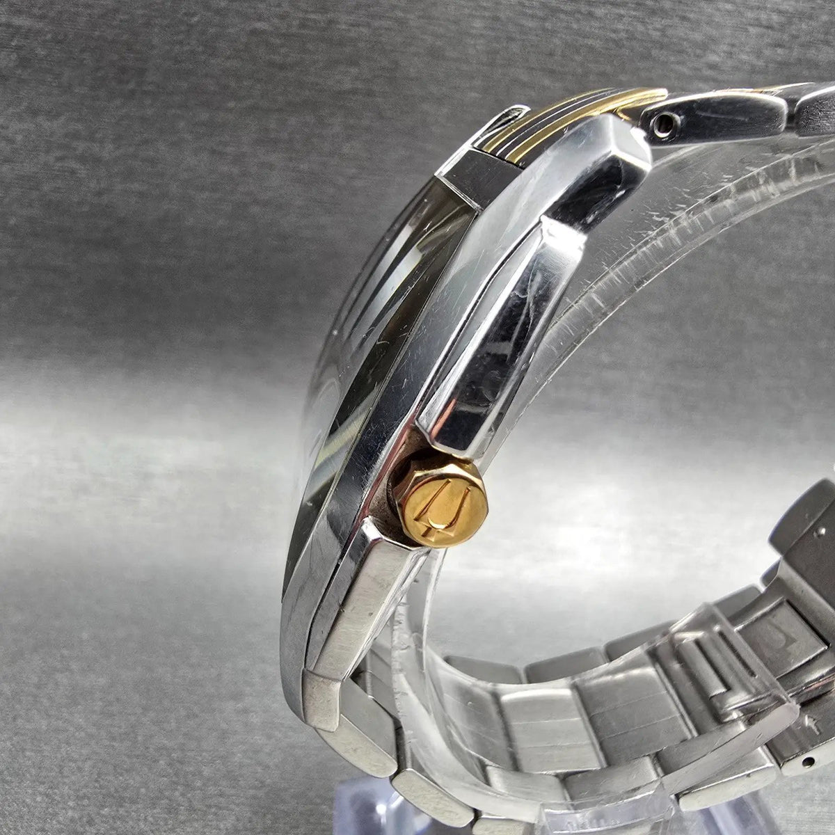 Bulova Tank Watch Men 38mm Silver Dial Two Tone Date Rectangle 98B109 New Batt2
