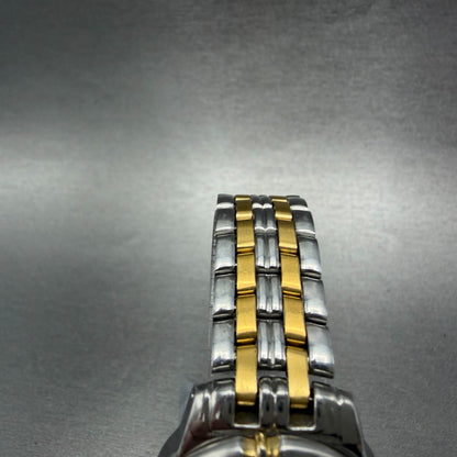 Bulova Marine Star Dive Watch Women 28mm Black Dial Two Tone Date Round New batt4