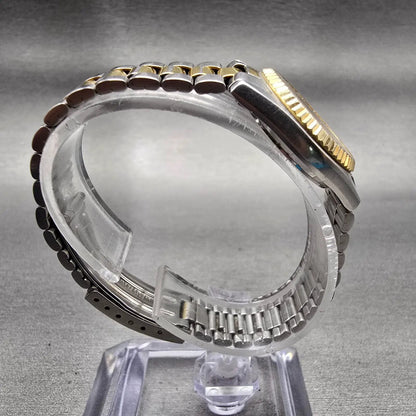Seiko SQ Watch Women 24mm Gold Dial Two Tone Daydate 2A23-0030 New Battery VTG8