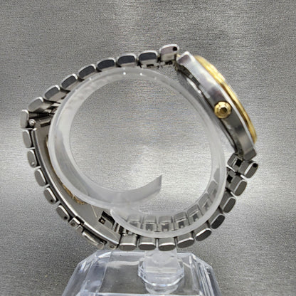 Seiko Cadet Moon Phase Watch Men 35mm White Dial Two Tone Daydate Round New Batt