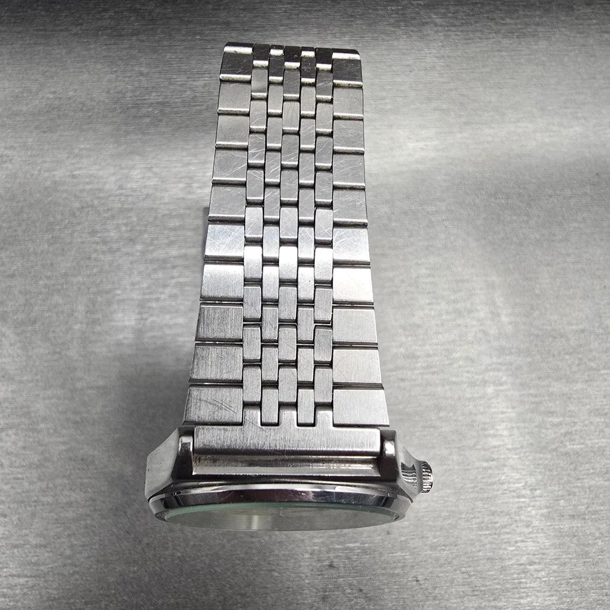 Seiko Alba Watch Men 36mm Luminous Dial Silver Tone Daydate V743-8A10 New Batt F4