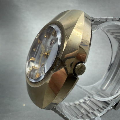 Rado Balboa V Watch Men 35mm Silver Dial Gold Tone Oval Date Automatic PARTS3