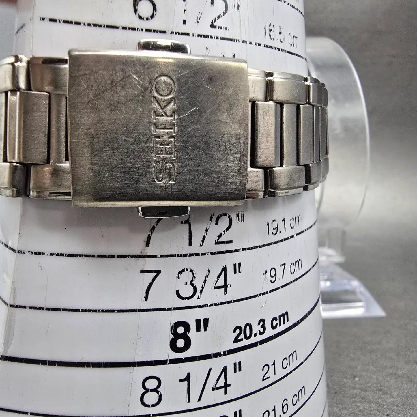 Seiko Atomic Solar Watch Men 39mm White Dial Titanium Date Round 7B42-0AN0 PARTS9