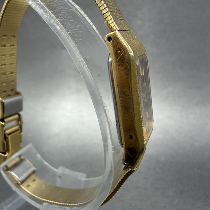 Seiko Tank Watch Women 13mm Brown Dial Gold Tone Rectangle 1320-5990 New Battery3