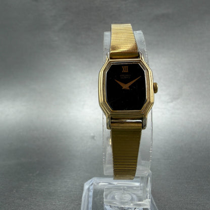 Seiko Watch Women 16mm Brown Dial Gold Tone Octagon 2c20-5760 New Battery VTG 6F5